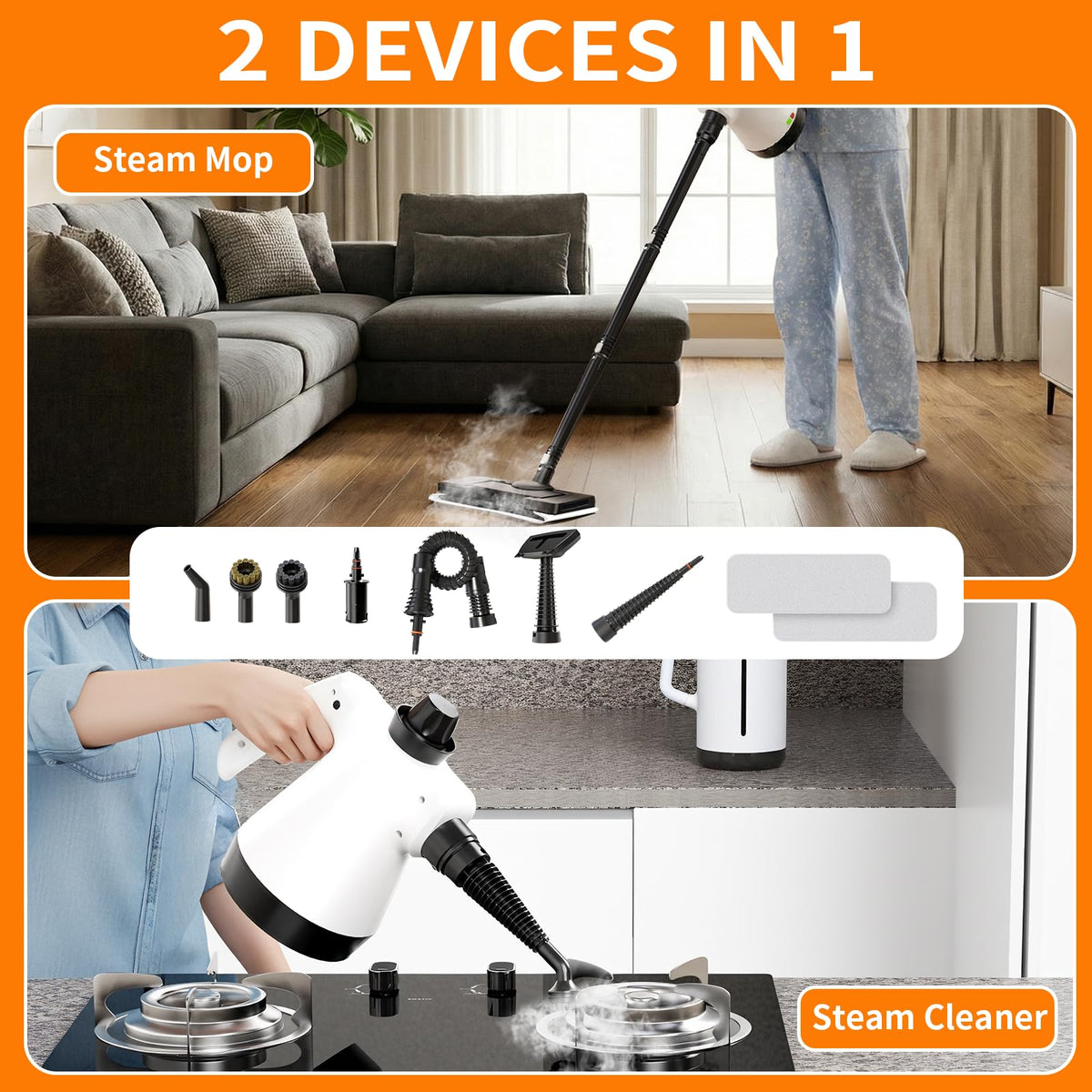 16-in-1 Lightweight Detachable Steam Mop I489