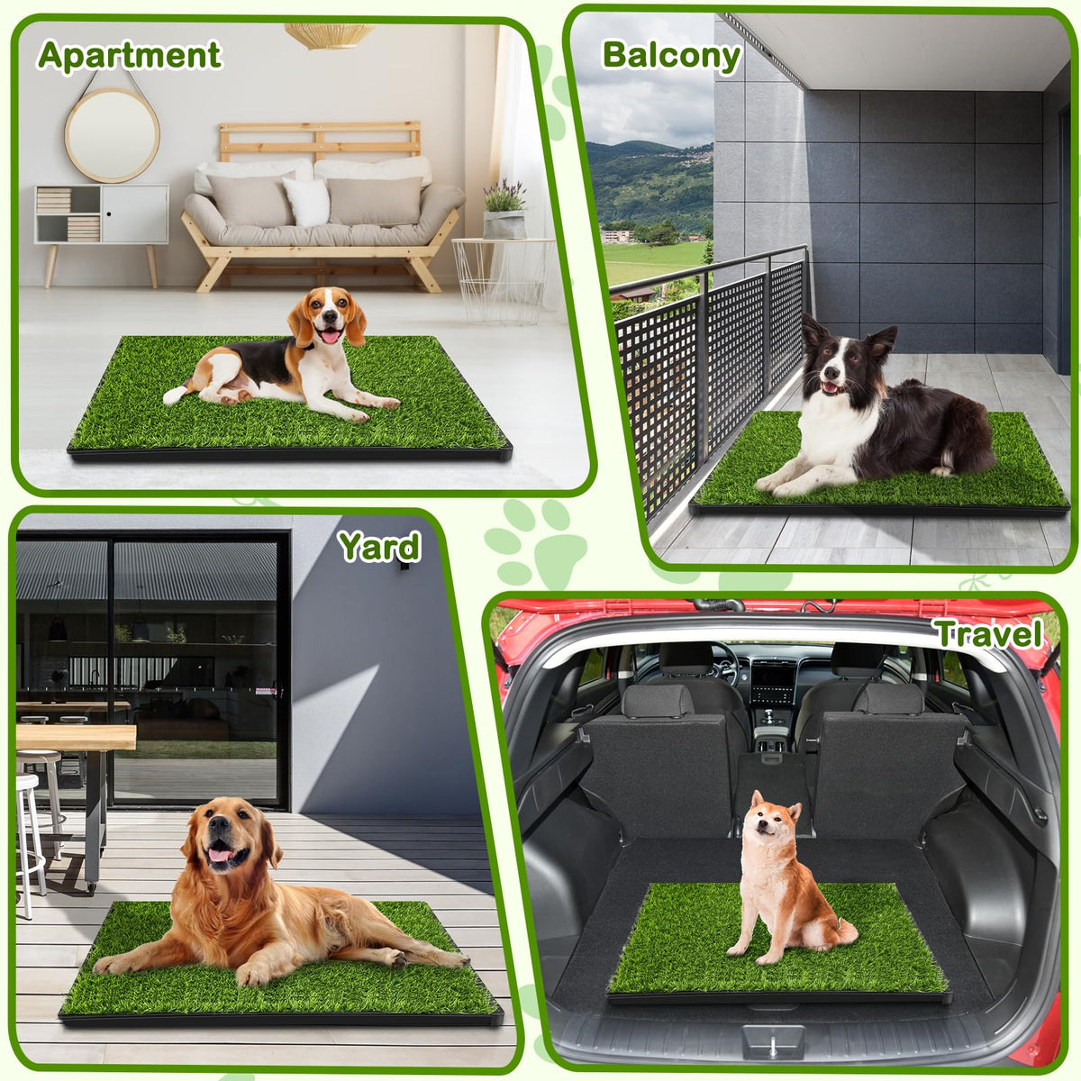 23''X17'' Artificial Turf Dog Grass Pad with Tray Z741846