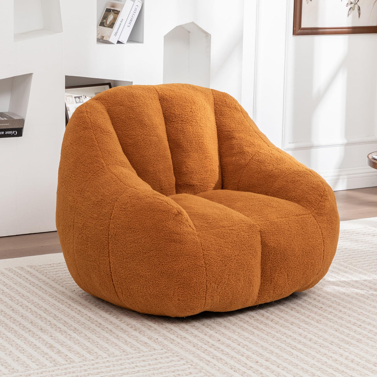 Yellow Tufted Memory Foam Bean Bag Chair U597