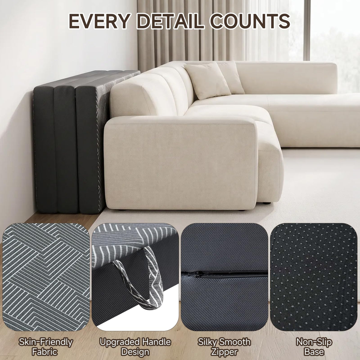 Memory Foam Tri Folding Mattress Twin Size 4 Inch Z23376