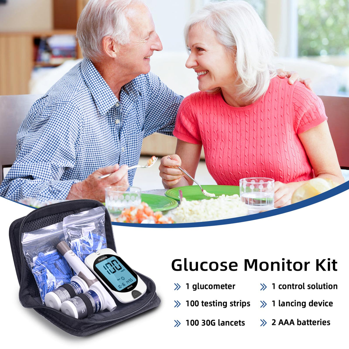 Blood Glucose Monitor Kit & Twist Top Lancets H99658