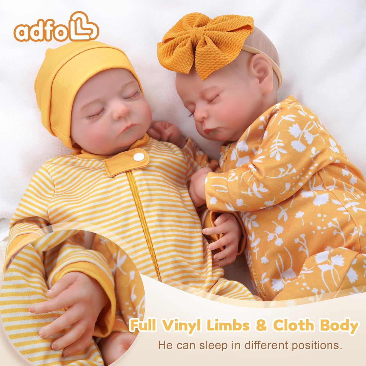 20 Inch Reborn Baby Dolls Twins P7523