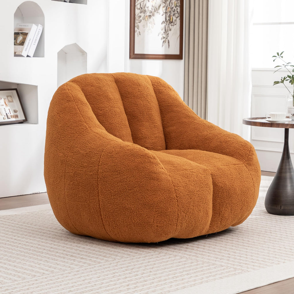 Yellow Tufted Memory Foam Bean Bag Chair U597