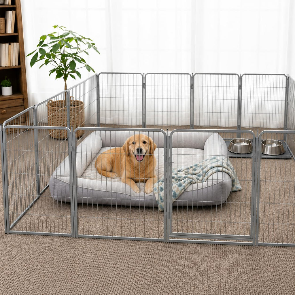 24 inch 16 Panels Heavy Duty Metal Portable Pet Playpen with Gate M792