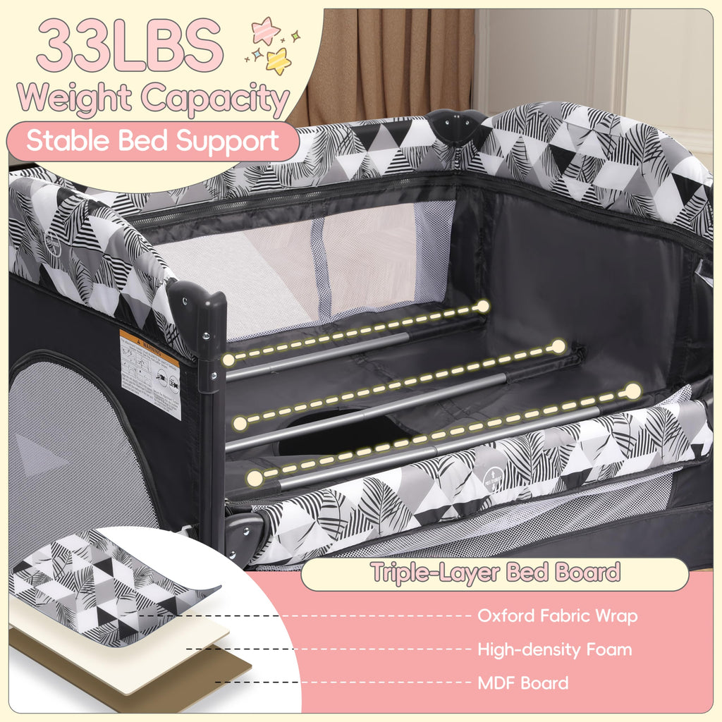 5-in-1 Baby Bassinet Bedside Sleeper with Changing Table A390509