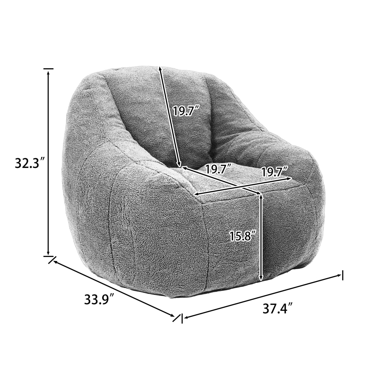 Yellow Tufted Memory Foam Bean Bag Chair U597