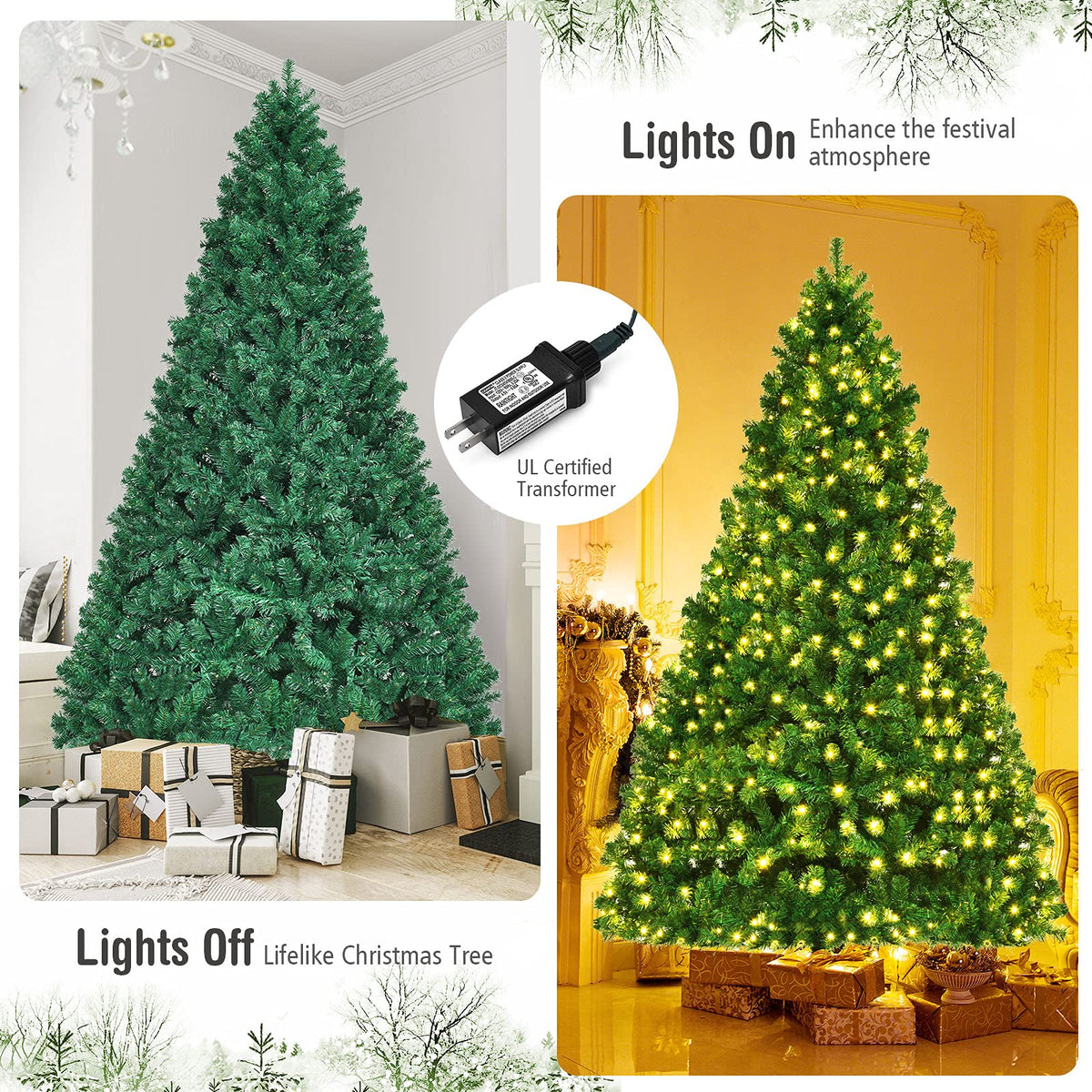 8ft Prelit Artificial Christmas Tree with 430 Warm White LED Lights O547547