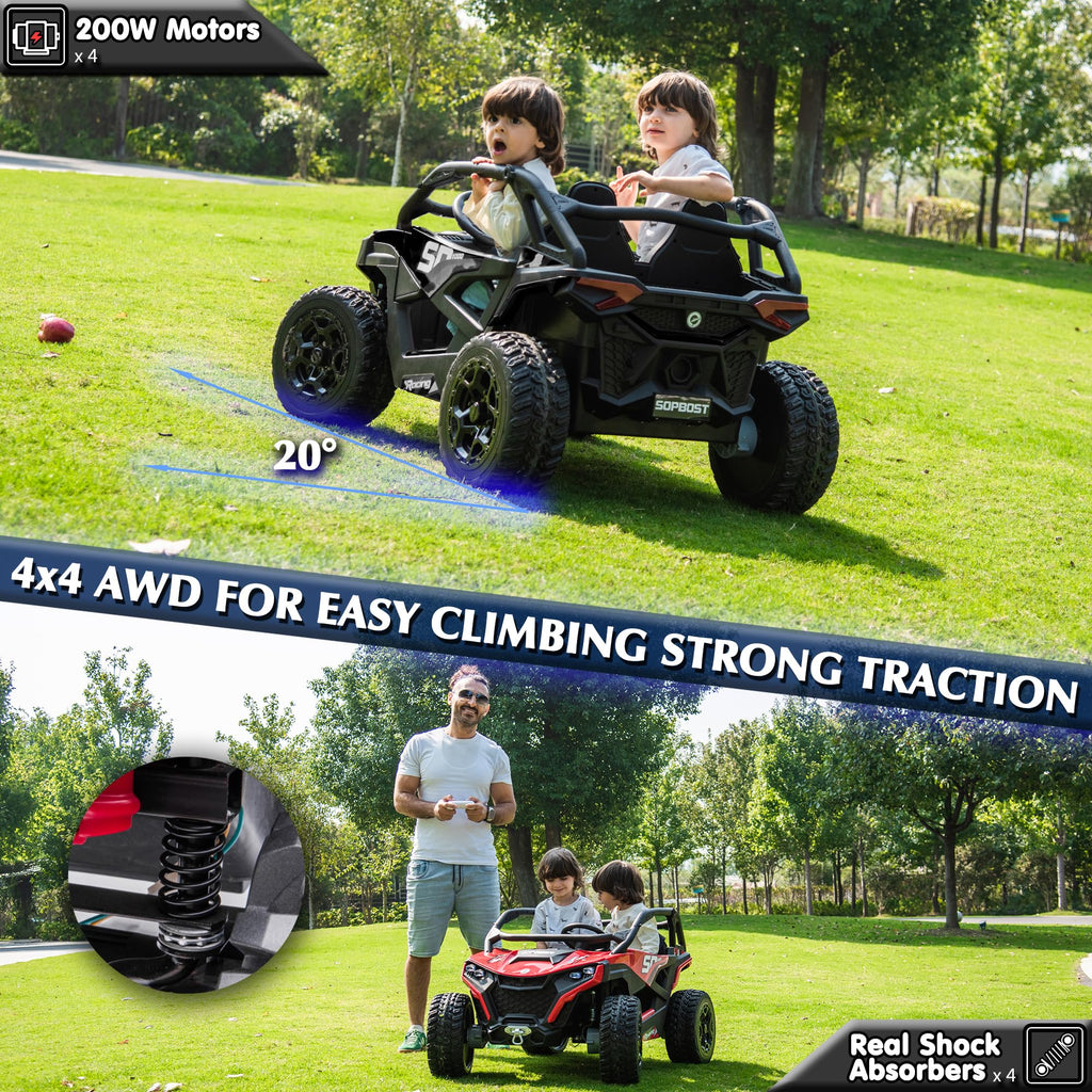 Black 2-Seater 4WD Ride On Car I465