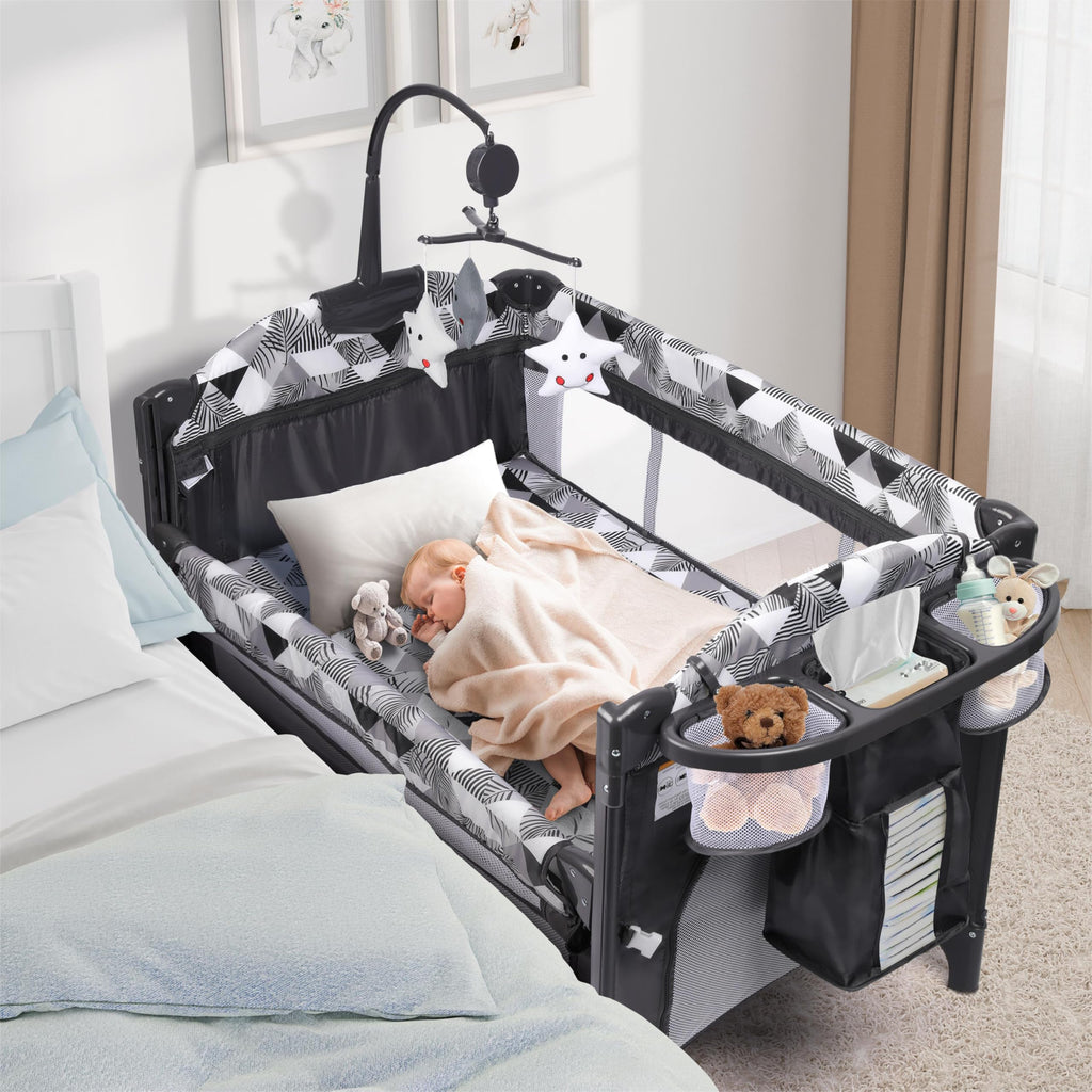 5-in-1 Baby Bassinet Bedside Sleeper with Changing Table A390509