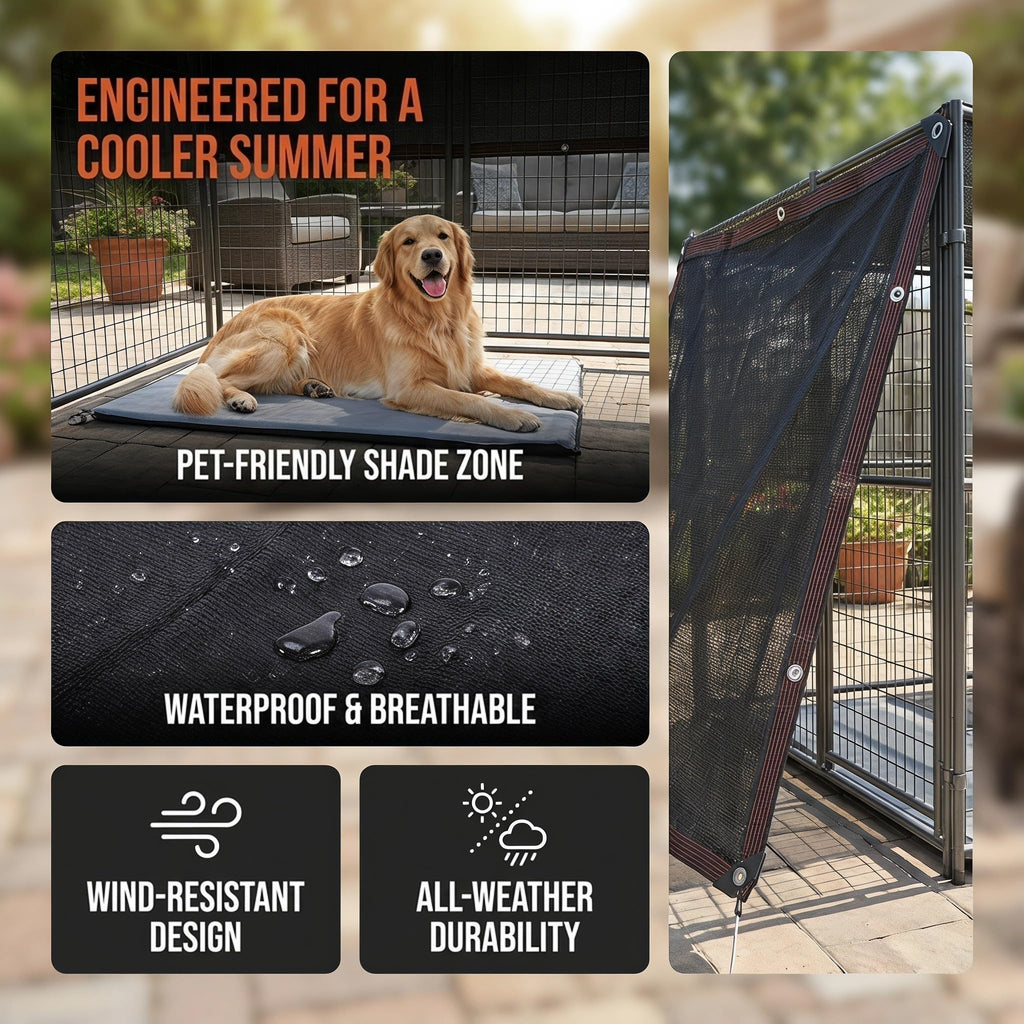 Dog Kennel Shade with 95% Sun Blockage H903