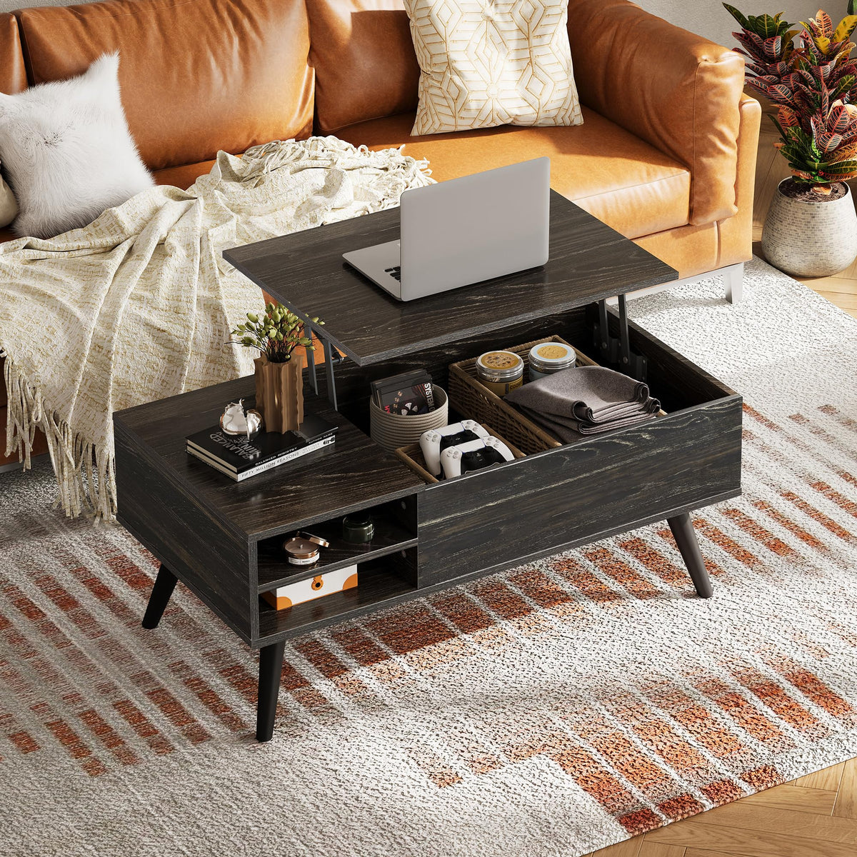 Lift Top Coffee Table with Hidden Storage, Black G881536