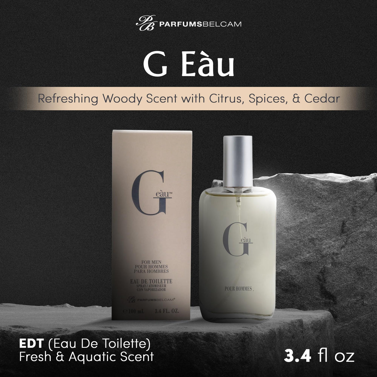 Eau de Toilette Perfume Spray for Men 3.4 Fl Oz Woody Citrus A164175