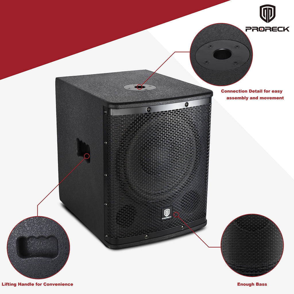 18 inch 3000W Powered PA DJ Subwoofer with Class-D Amplifier, Black J962120