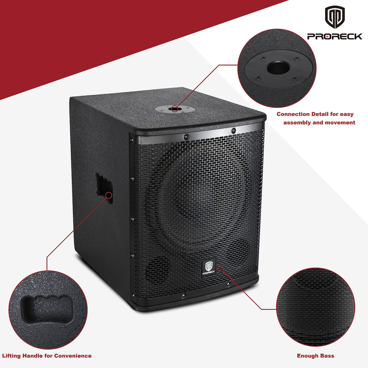 18 inch 3000W Powered PA DJ Subwoofer with Class-D Amplifier, Black J962120